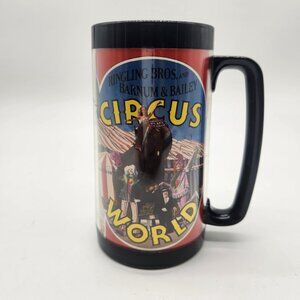 Vintage Circus World Thermo-Serv Mug Ringling Bros Barnum & Bailey Wisconsin